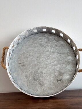 Metal Decor Tray - cottage core - farmhouse vibe